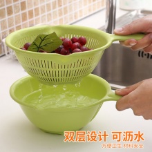 日本进口沥水篮水果洗菜盘盆塑料多功能筛子果蔬篮洗米淘菜滴水筐